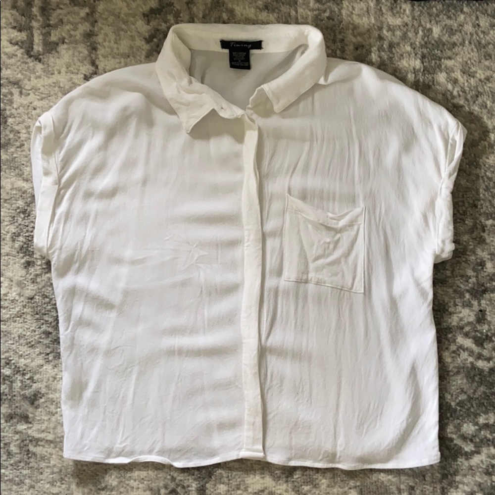 White button up blouse